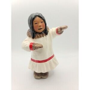 Vintage C. Alan Johnson Ruth Inuit Eskimo Ceramic Figure Alaska 1983 AN67